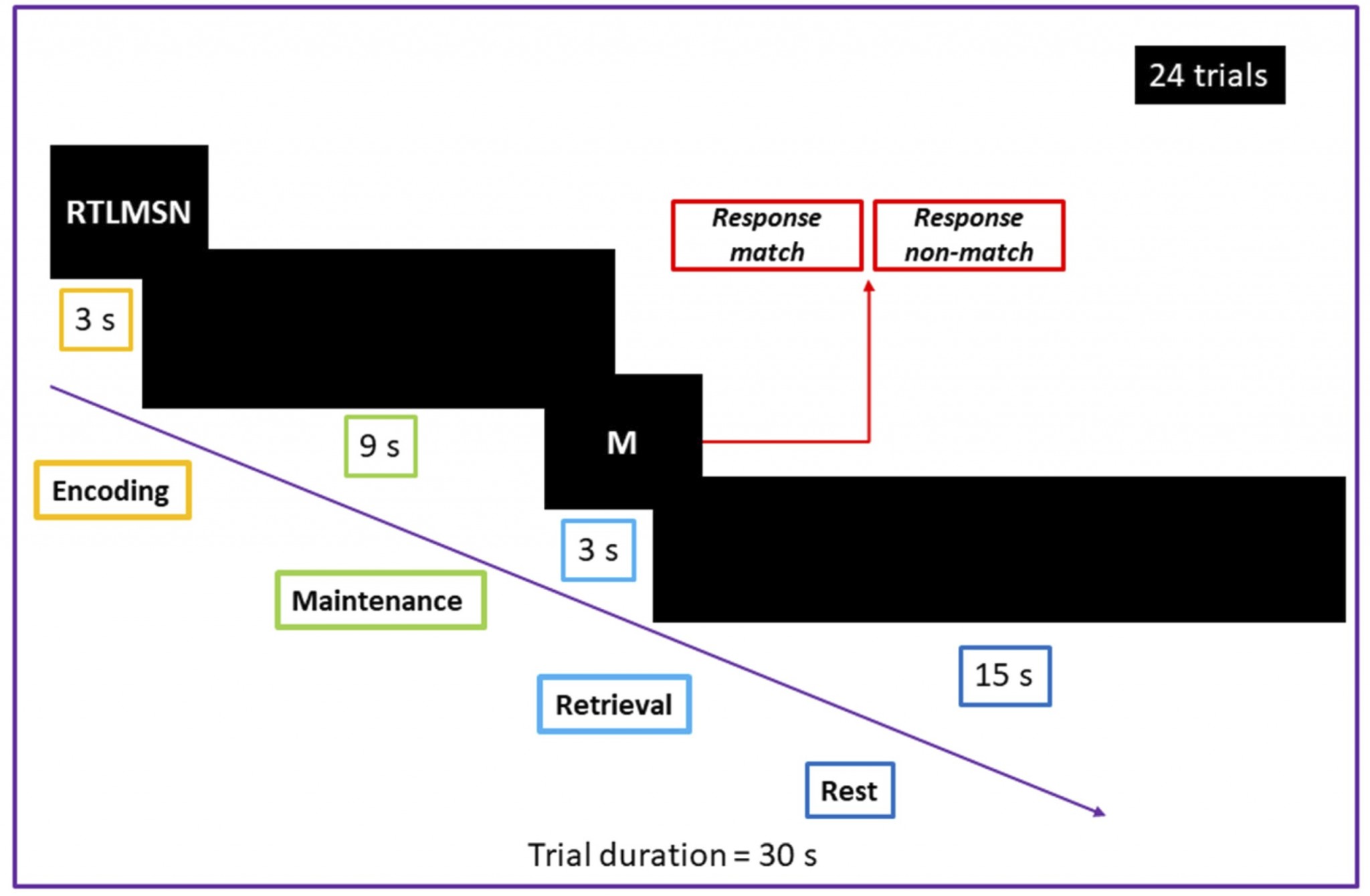 fMRI paradigm with the modified Sternberg task used for individualized determination of simulation target