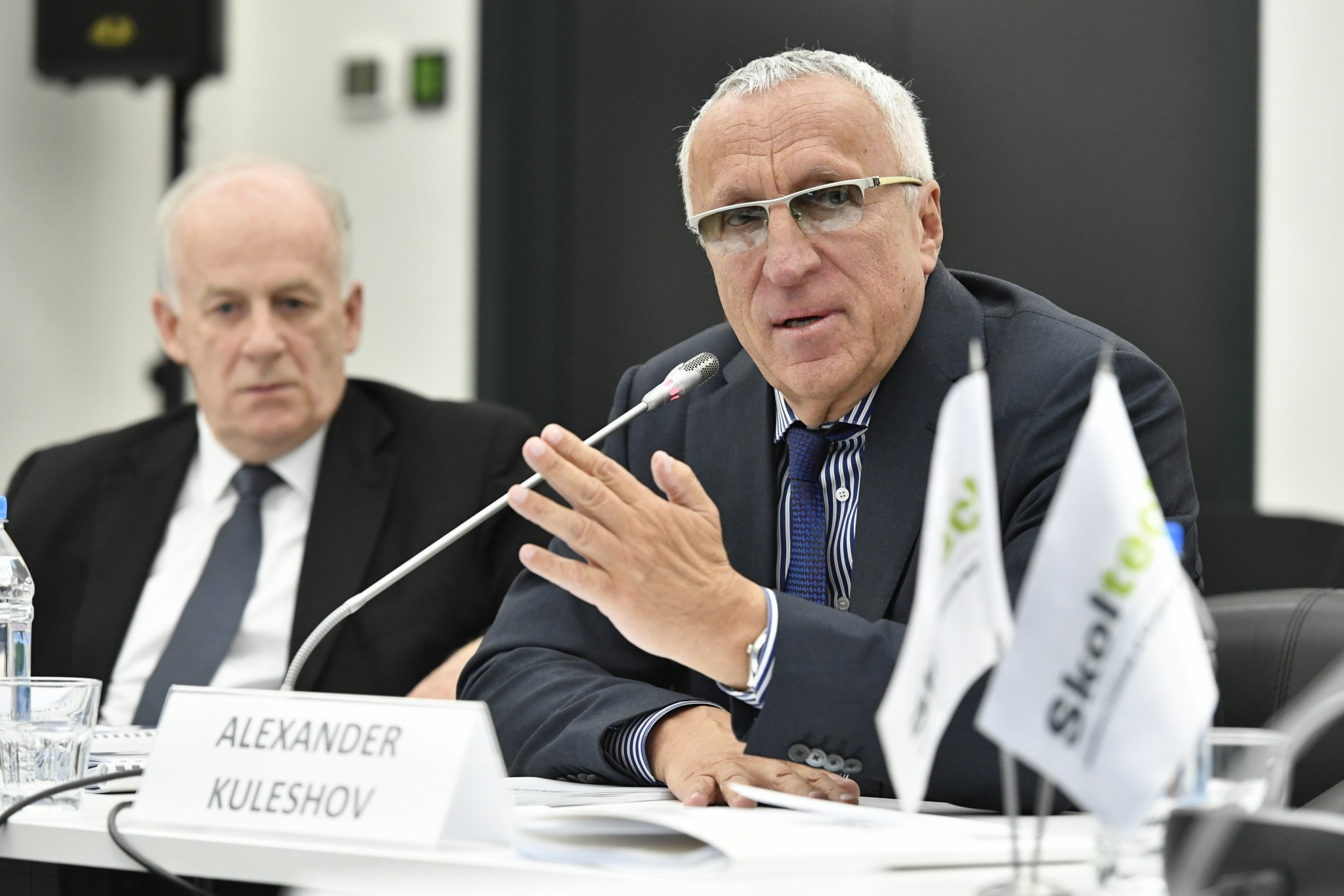 Skoltech President Alexander Kuleshov leading a recent meeting of the Skoltech Academic Council. Photo: Skoltech.